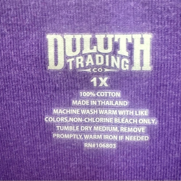 Duluth Trading Company Women’s Tee Short Sleeve Long Tail T Shirt Purple Size 1X - Picture 4 of 5